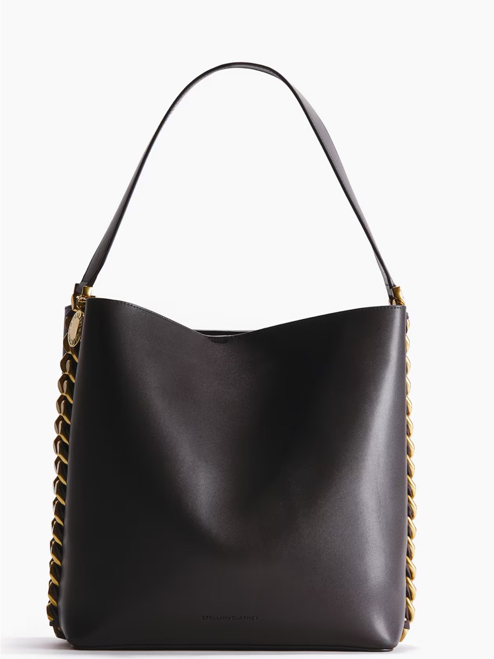 Stella McCartney H&M Dark Brown Shoulder Bag with Gold Chain Sides